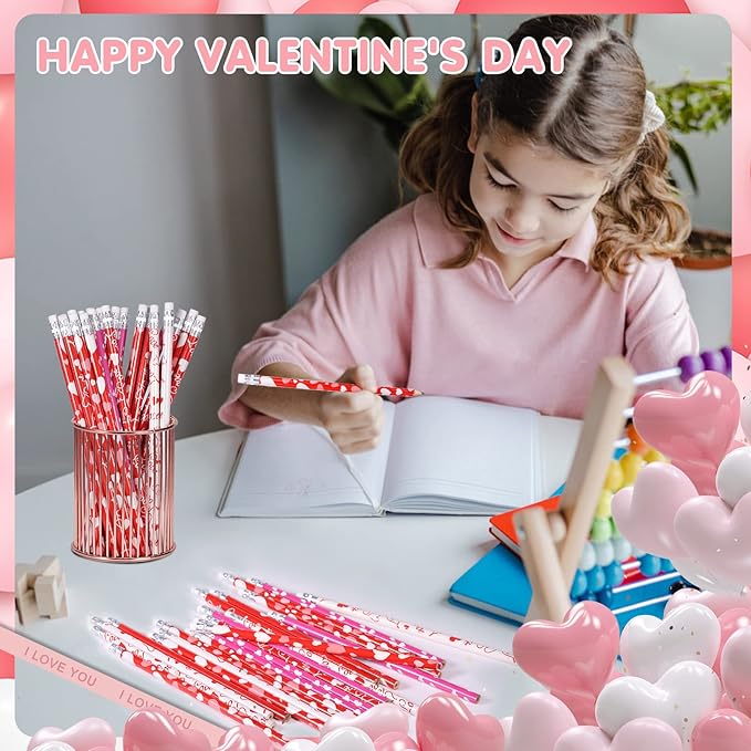 emzrivo 24 PCS Valentines Pencils Bulk Holiday Pencil - Image 4