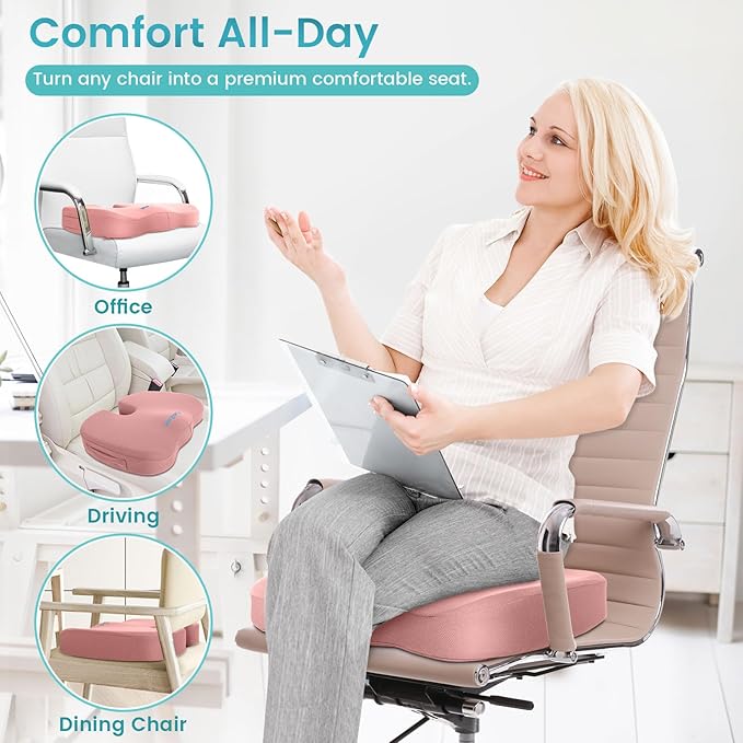 Office Chair Seat Cushion, Cooling Gel Enhanced Memory Foam Cushion - Image 6