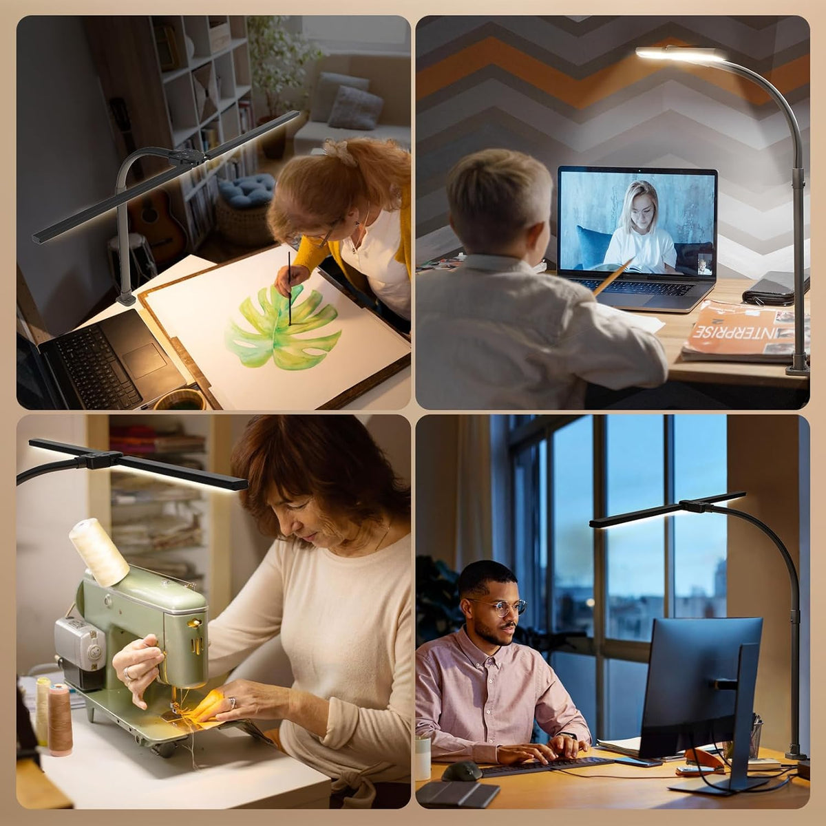 LED Desk Lamp for Home Office, 24W Computer Desk Light with Remote Control, B...