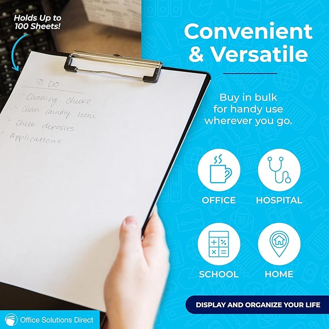 Black Plastic Clipboards Multipack - Image 6