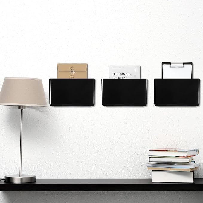 Colarr 8 Pcs Wall File Holder Organizer Plastic Wall Mount Mail Organizer - Image 6