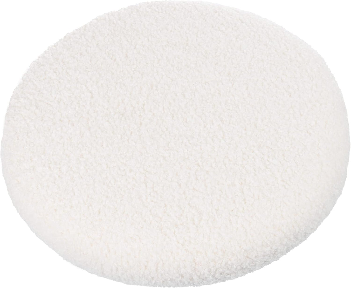 Round Sherpa Storage Ottoman Pouf with Removable Lid – Plush Couch Footrest &...