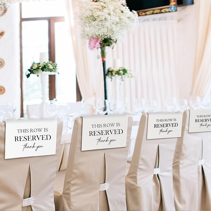 ChissNook Reserved Seating Chair Signs, This Row Is Reserved Pew Cloths Seating - Image 4