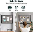 Gideal Bulletin Board 36 x 48 Inch, 100% Wood Framed Canvas Cork Board - Image 5