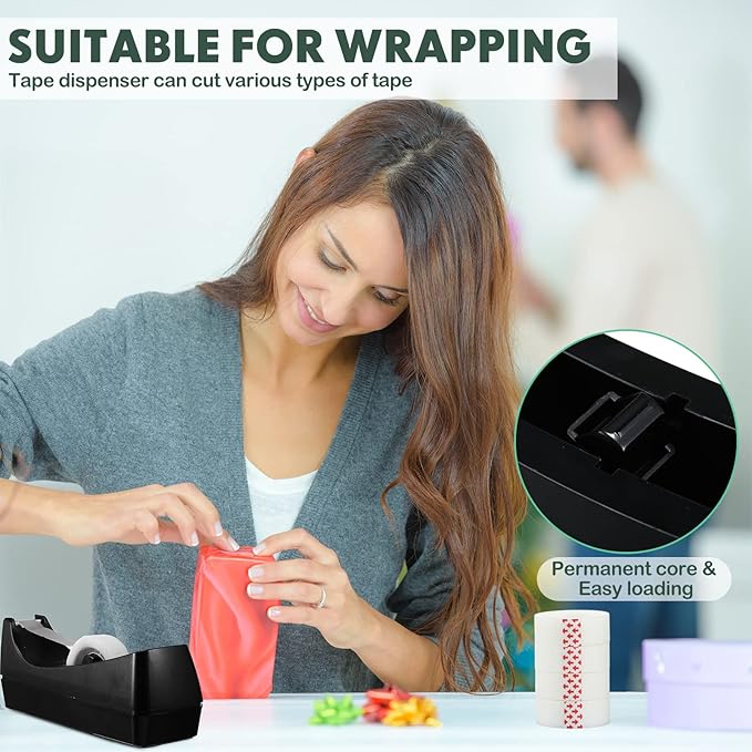 Yahenda 6 Pack Desktop Tape Dispenser Non Skid Base - Image 6
