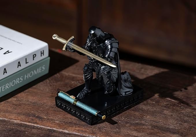 NCQIXIAO Medieval Templar Vanguard Officer Knight Pen Holder Pen Stand Desk - Image 8