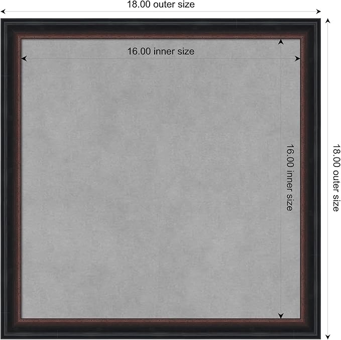 Amanti Art Black Framed Magnetic Board 18x18 Small Vision Board - Image 4