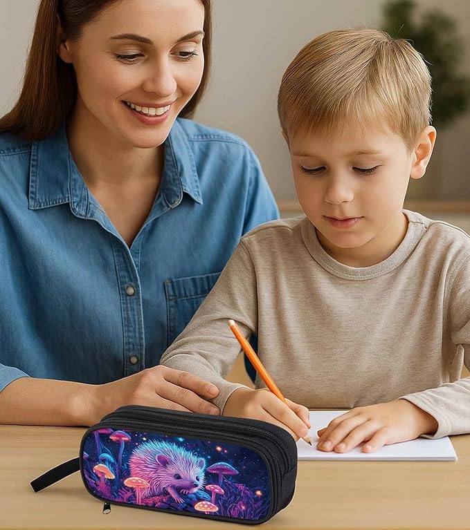 AnySmic Hedgehog Pencil Case for Boys Girls, Large Pencil Pouch for Kids - Image 6