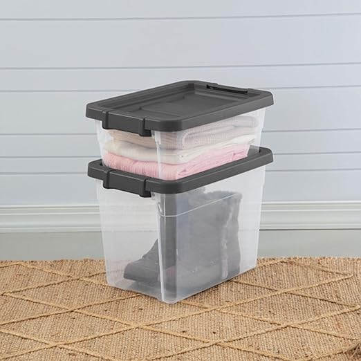 Sterilite 12-Pack Modular Stacker Box, Durable Clear Plastic Storage Bins - Image 9