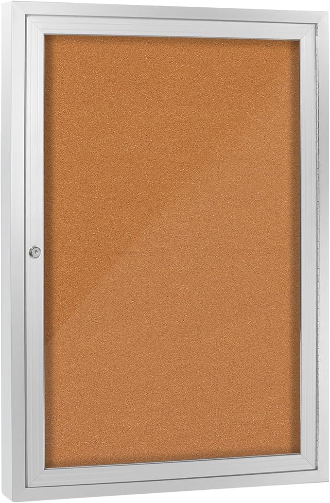 Enclosed Bulletin Board with Locking Door, Outdoor Bulletin Board Weatherproof by Unknown