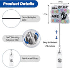 All of My Systems are Nervous Funny Nurse Badge Reel, Cute Raccoon Retractable - Image 3