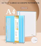 Graph Paper Notebook, Spiral Notebook Journal 8.5” x 11”, A4 Large Grid - Image 2