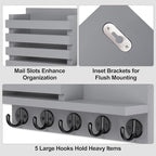 Lwenki Key Holder for Wall – Decorative Wooden Mail Holder and Key Shelf - Image 3