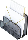 BLU MONACO Black Metal Mesh Letter Sorter | 3-Slot Mail Organizer by Blu_Monaco