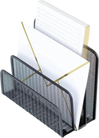 BLU MONACO Black Metal Mesh Letter Sorter | 3-Slot Mail Organizer by Blu_Monaco