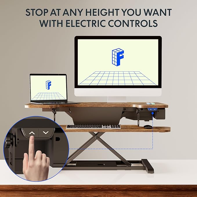 FLEXISPOT 35" Electric Standing Desk Converter, Height Adjustable Motorized - Image 4