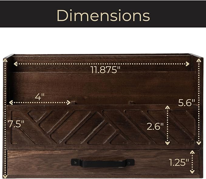 BLU MONACO | Wooden Mail Organizer - Image 6