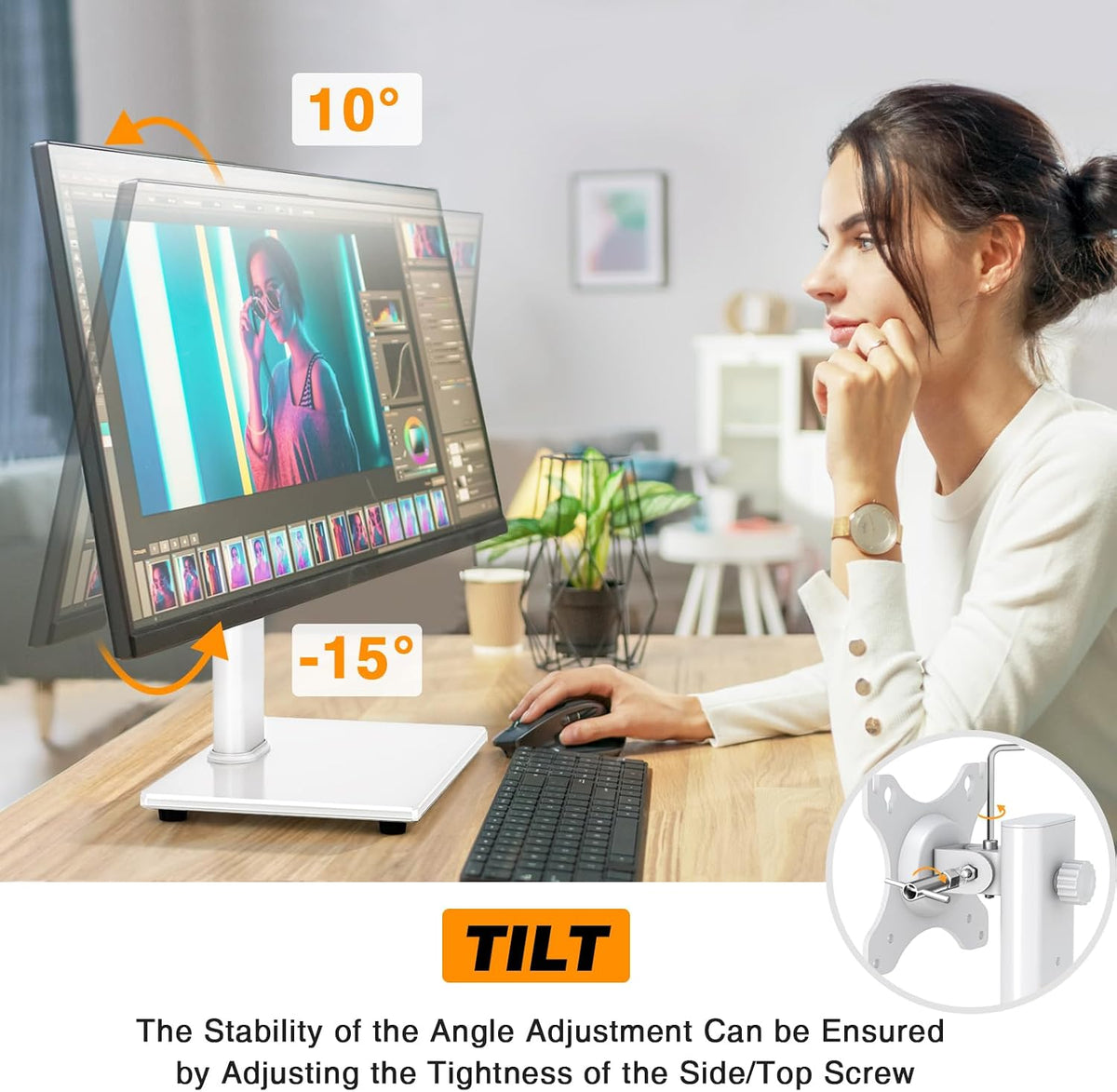 TAVR Furniture Single Monitor Stand VESA Mount for 13-32 Inch Screens