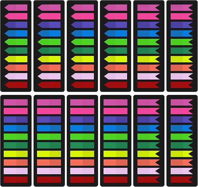 KICNIC 3000 Pieces Page Markers Sticky Index Tabs, Arrow Flag Tabs Self Adhesive by KICNIC