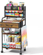 homsorout art cart, 3 tier rolling cart shown in use