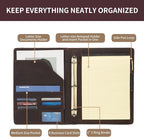 Geslun Personalized Genuine Leather 3 Ring Binder, Custom Engraved 8.5 x 11 - Image 7