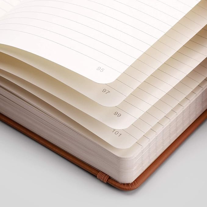 EMSHOI Lined Journal Notebook, 120 gsm Leather Hardcover - Image 4