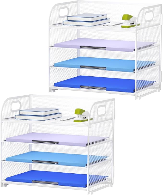 Marbrasse 2 Pack 4 Tier Paper Organizer Letter Tray by Marbrasse