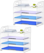 Marbrasse 2 Pack 4 Tier Paper Organizer Letter Tray by Marbrasse