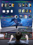 XXL Mouse Pad with Phone Holder, RGB Desk Mat with 15W Fast Charging, LED Large - Image 3