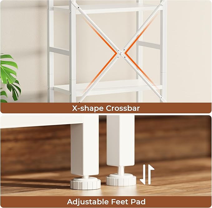 SUPERJARE Triple 4 Tier Bookshelf, Bookcase - Image 7