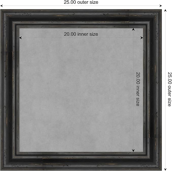 Amanti Art Black Framed Magnetic Board 25x25 Medium Vision Board - Image 4