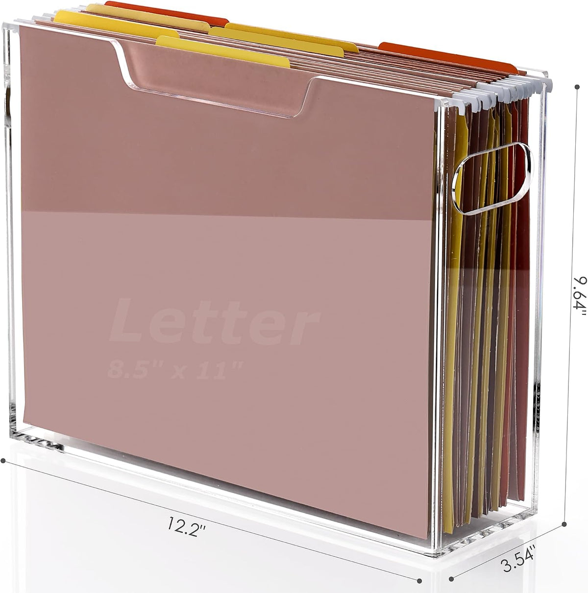 DINGHUO Acrylic File Organizer Box Letter Size Hanging File Organizer, Clear ...