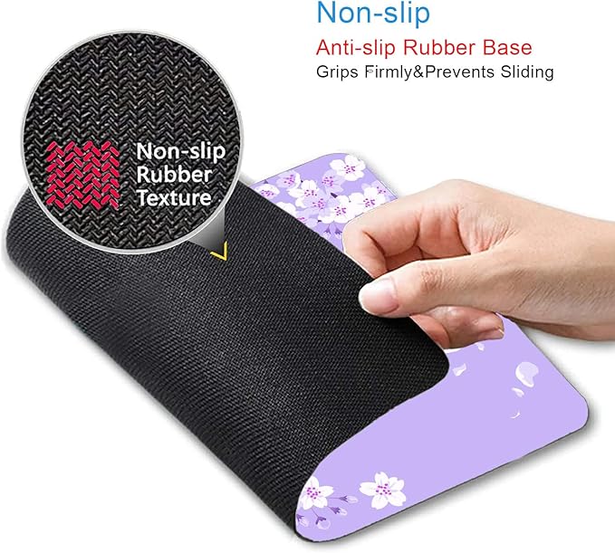 IMAYONDIA Cute Purple Mouse Pad, Floral Flowers Mouse Pad, Sakura Cherry - Image 3