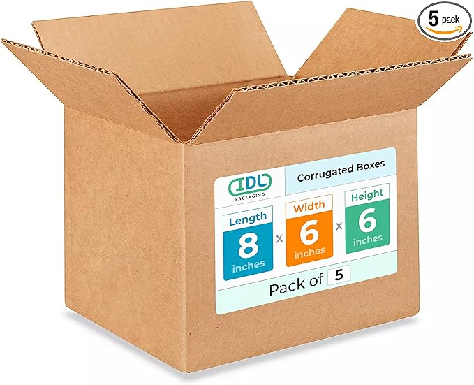 Small Moving & Shipping Boxes 8 x 6 x 6 inches by IDLPackaging