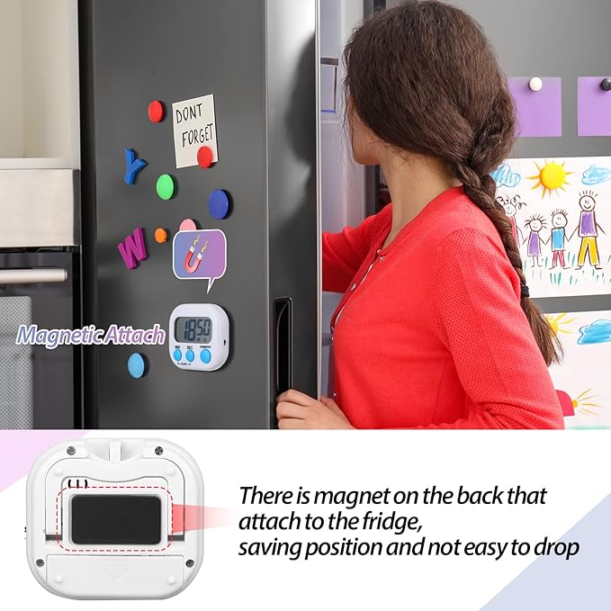 Weewooday 24 Pcs Digital Kitchen Timer Magnetic Timer Bulk On/Off Switch Minute - Image 5