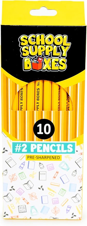 School Supply Boxes | 10 ct. Wooden Pencil Pack | 48 Packs | Pre-Sharpened No. by SchoolSupplyBoxes