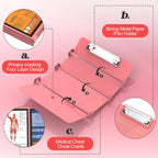 Nursing Clipboard Foldable, 4-Fold Aluminum Pocket Size, Rose | Folding Clipboard with Medical Cheat Sheets, Metal Pen Clip & Privacy Protection for Nurses, Nursing Students & Doctors