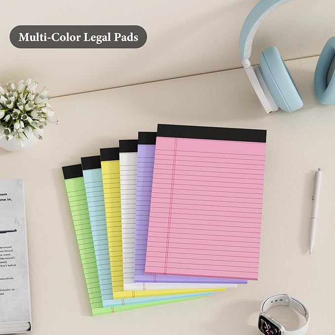 Nichela 6 Pack Note Pads 5 x 8 Inch Colored Small Legal Pads 5 x 8 Notepad - Image 6
