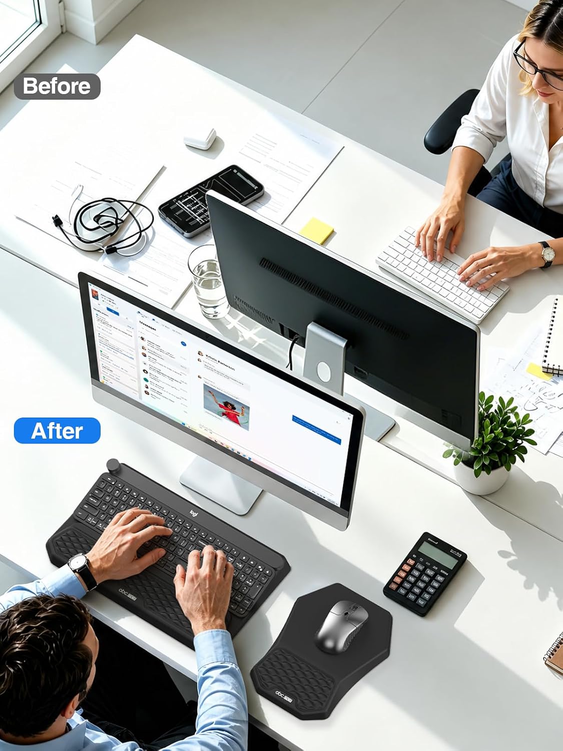 Ergonomic Wrist Rest with Keyboard Stand and Mouse Pad for Easy Typing