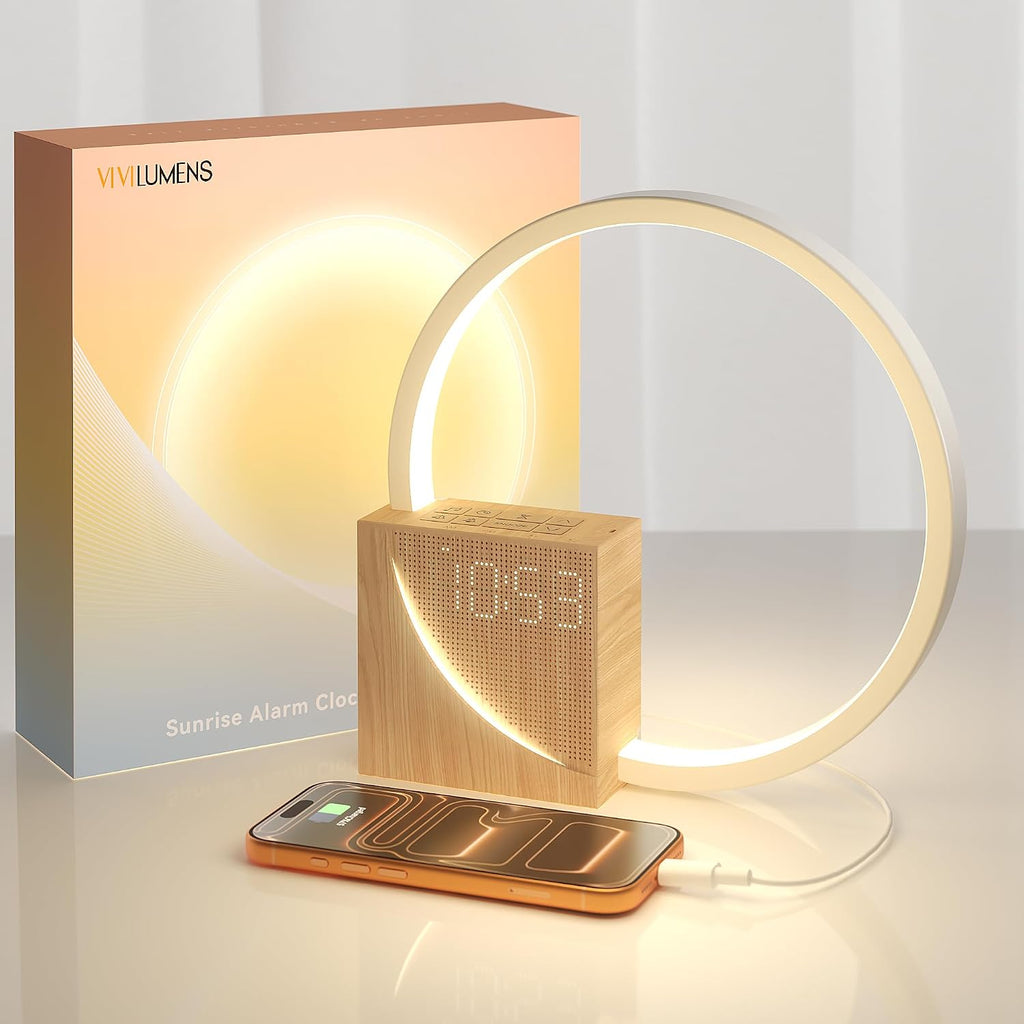 vivilumens sunrise alarm clock with sound machine for, main product view