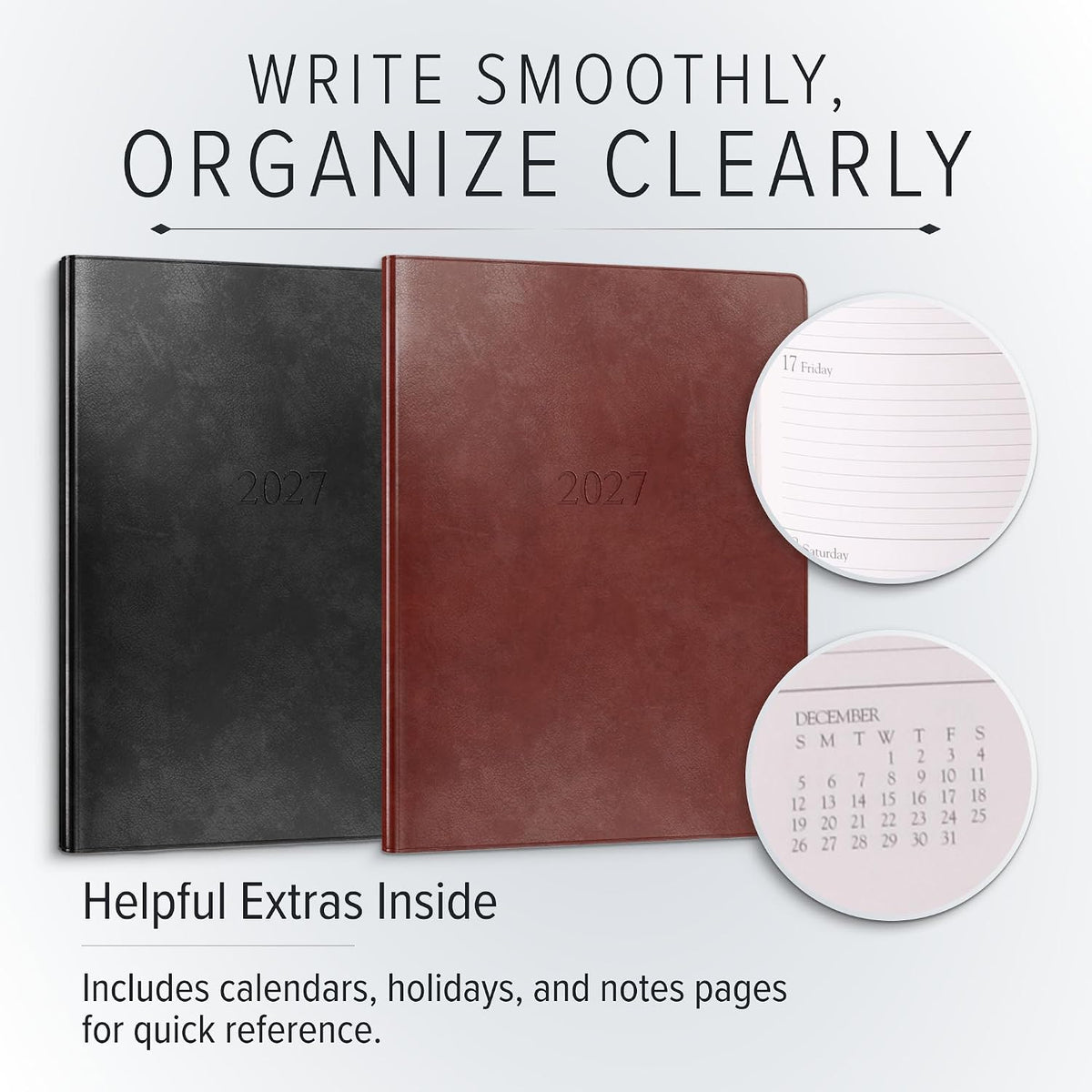 Gallery Leather Large Weekly Planner 2026-2027 Acadia Green