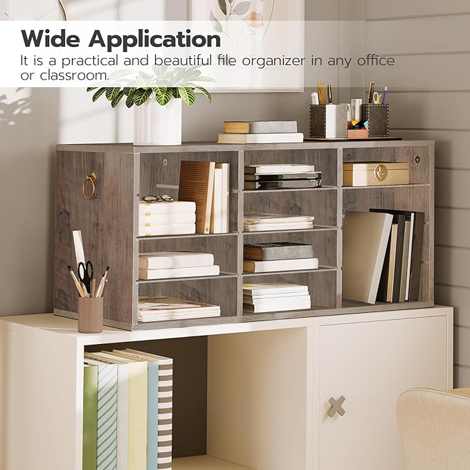 HOOBRO Countertop Mail Sorter Organizer, Wooden Literature Organizer, Student - Image 5
