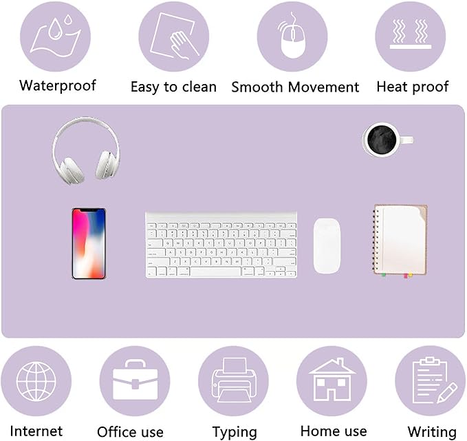 PU Leather Desk Pad Protector Gaming Mouse Pad Non Slip Desk Mat - Image 5