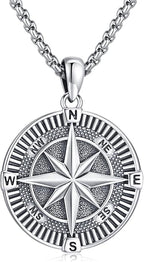 Compass Necklace for Women Men 925 Sterling Silver Pendant Urn Necklaces for by Eusense