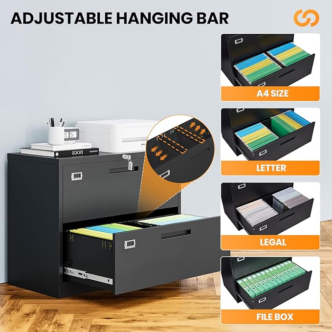 AFAIF 2 Drawer File Cabinets for Home Office, Metal Filing Cabinet - Image 5