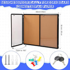 Enclosed Bulletin Board 48" x 36" Weather Resistant Lockable Notice Cork - Image 2