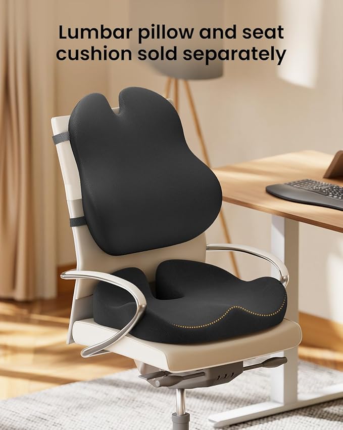 ProtoArc Lumbar Support Pillow for Office Chair, Memory Foam Back Support - Image 8
