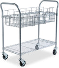 Safco 5236GR Wire Mail Cart Holds 150 Legal Folders, Sold Separately