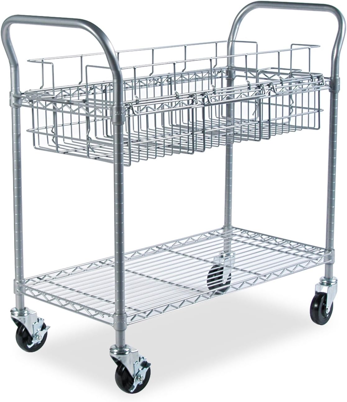 Safco 5236GR Wire Mail Cart Holds 150 Legal Folders, Sold Separately
