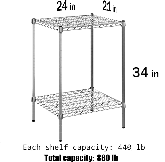 Regal Altair 21" Deep x 24" Wide x 34" Height Wire Shelving Kit | 2-Tier | NSF - Image 3